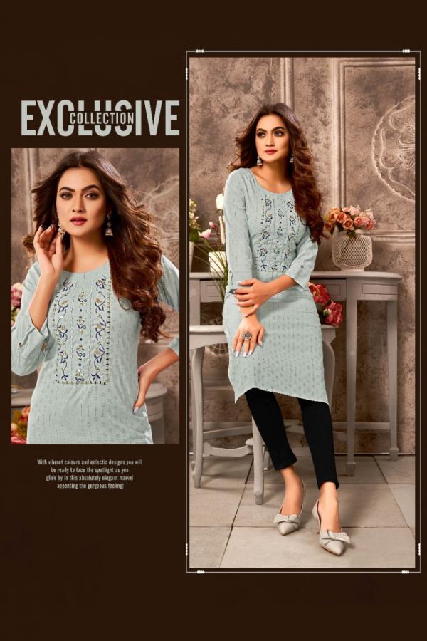 Heritage Womaniya Rayon Designer embroidery Kurti Collection